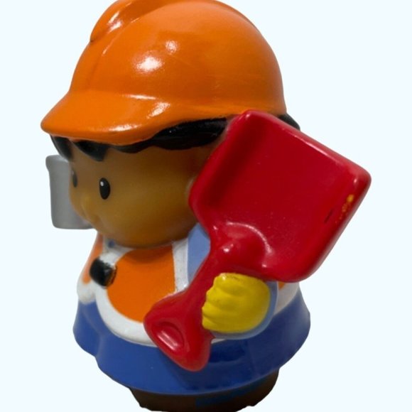 Fisher Price Little People Construction Worker Red Shovel 3" Mattel - Picture 4 of 5